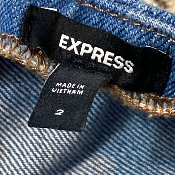 Express Blue Sleeveless Bustier Crop Top - Picture 2 of 5